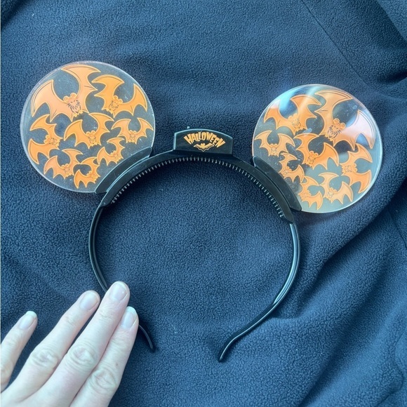 Disney Accessories - Disney Parks Mickey Ears Halloween Orange Animated Light Up Bats Headband Rare